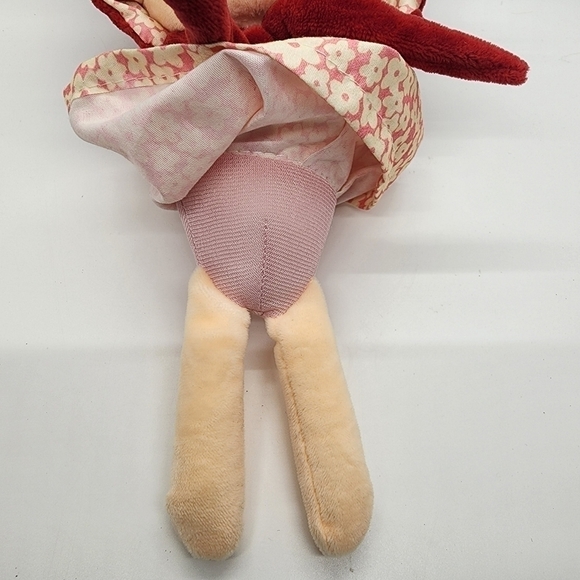 12" soft Plush Doll floral dress & Bonnet embroidered eyes Anime style face - Picture 8 of 10